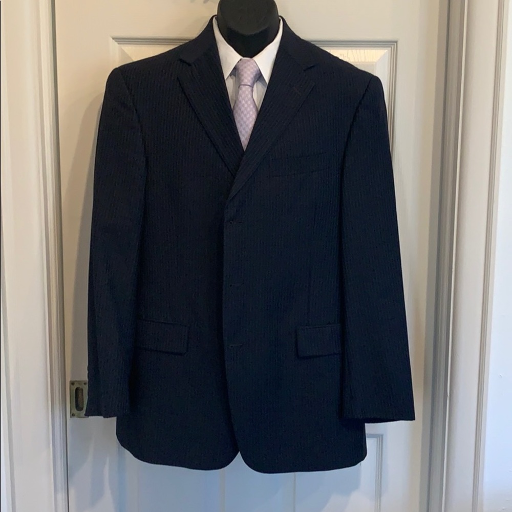 42R Hart Schaffner Marx navy pinstripes